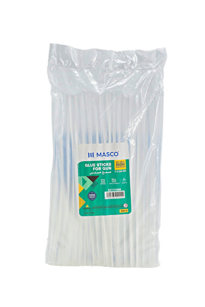 MASCO أعواد غراء ساخن 11 مم × 200 مم، 500 غرام (35 قطعة)، يتحمل درجات الحرارة العالية، لمسدس الغراء