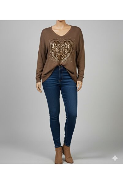 Park Moda Stoned Heart Detailed Knitwear Sweater