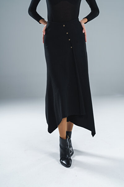 Paw Garage Women's Thessaloniki Fabric Front Buttoned Long Skirt