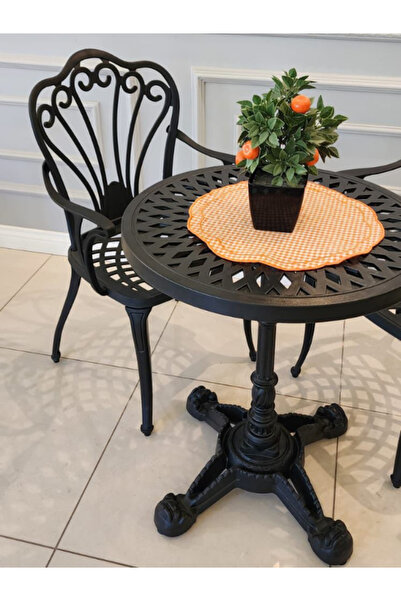 IVF İstanbul Model Ferforje Görünümlü 60 Cm Plastik Aslan Ayağı Masa Sandalye...