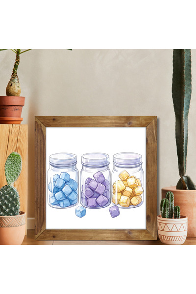 woodhomeworks One Piece Real Wood Framed Decor Pictură pătrată