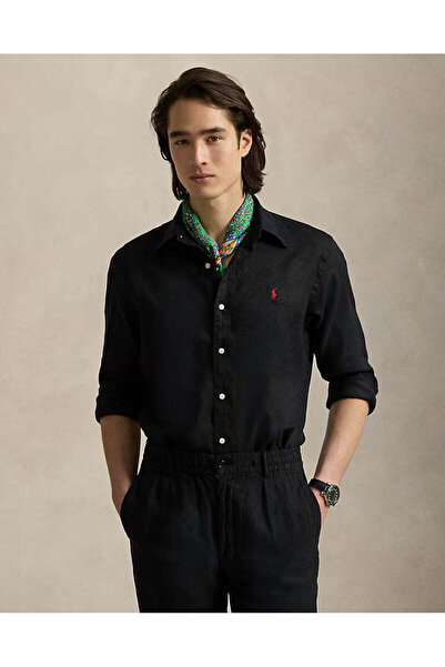 Ralph Lauren Black Label Klasik Kesim Keten Gömlek-Her Şeye Uygun