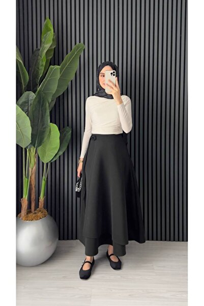AFA COLLECTION Women's Side Tie Hijab Long Skuba Skirt Luxury Quality