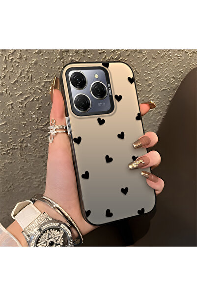 ucuc Tecno Spark 20 Pro Uyumlu Silikon Kenar Sert Arka Anti Düşme Kılıfı Kalp...