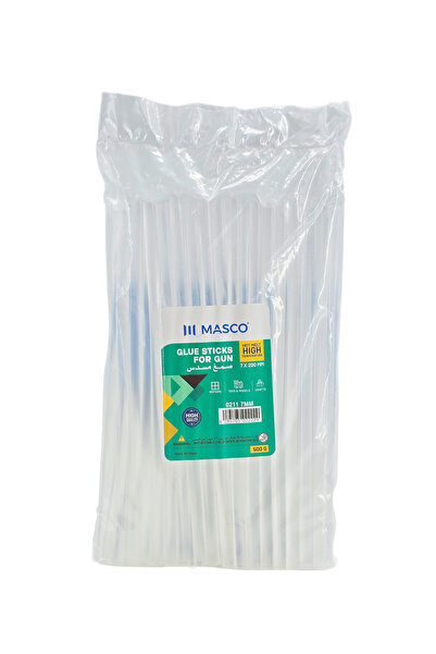 MASCO أعواد غراء ساخن 7 مم × 200 مم، 500 غرام (65 قطعة)، مقاومة للحرارة العالية، لمسدس الغراء