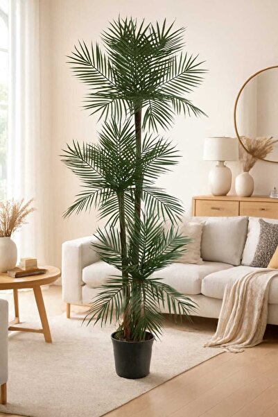MAKİ DEKOR YAPAY PALMİYE 140 CM BOYUNDA 3 GÖVDELİ 27 YAPRAKLI İÇ VE DIŞ MEKAN...