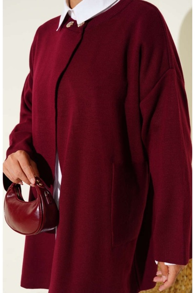 Vaniza Double Button Detailed Knitwear Poncho