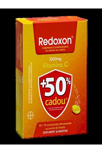 Bayer Redoxon Vitamin C 1000mg, Lemon Flavor, 30 + 15 Effervescent Tablets Gift