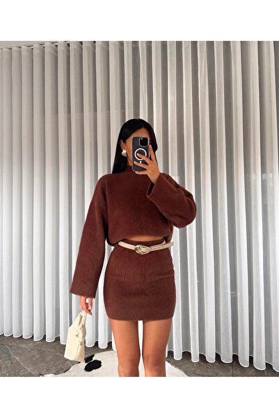 MİLAWOMAN Soft Cashmere Skirt Top Set