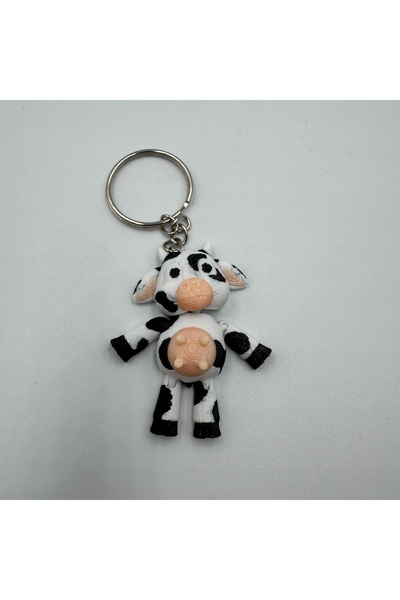 Akülüye'dek ne varsa 3D Keychain Movable Cow Figure
