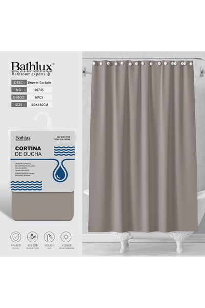 BATHLUX EVA Shower Curtain Khaki 180*180 CM, 60745