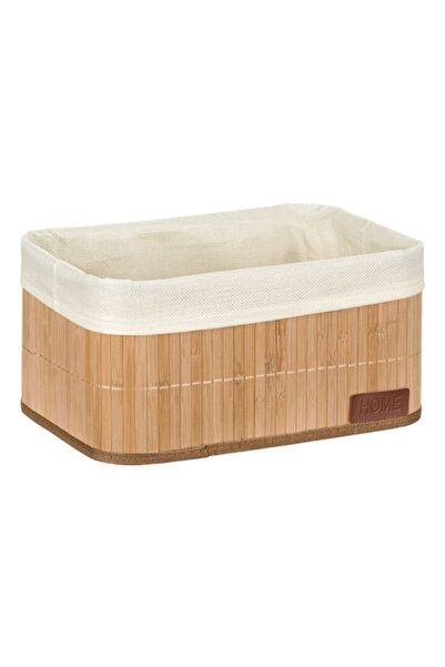 MYONNA IT & E- COMMERCE Coș de depozitare din bambus, bej, 28x18x12cm