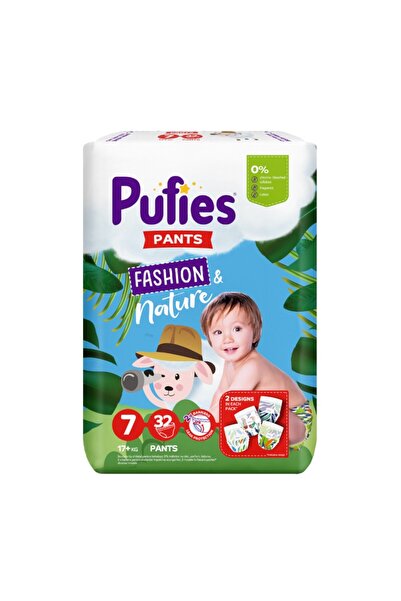 Pufies Diapers Pants Fashion & Nature, No. 7, Extra Large+, 17 kg+, 32 Pieces
