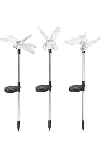 SOL Set de 3 lămpi solare LED fluture-libelulă