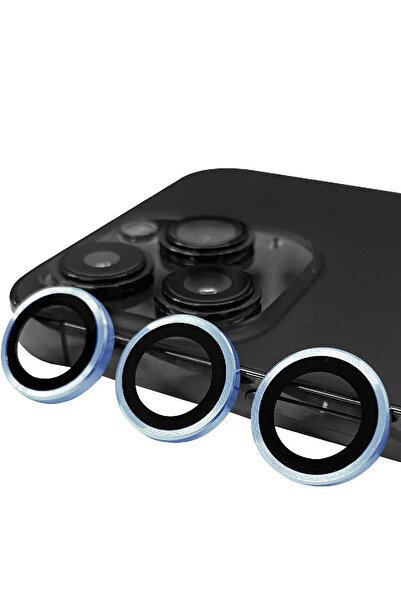 NewFace 1612441747 عدسة كاميرا آيفون 13 برو ماكس رايز ميتال (194124) - أزرق