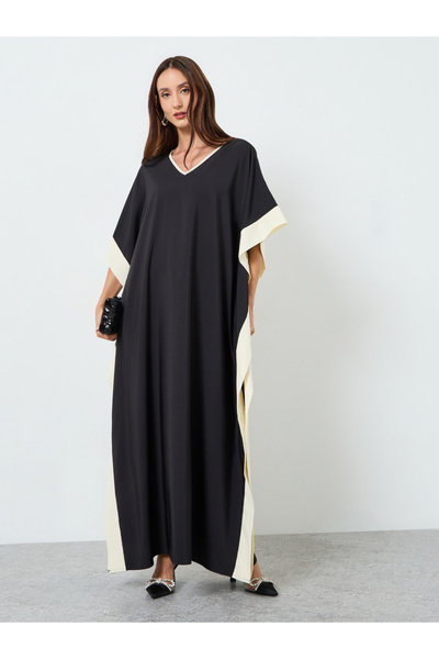 Take Two By Styli Women Maxi Dress with Contrast Trim
