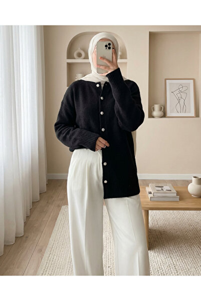 Modamorfo Stoned Buttoned Soft Casual Knitwear Cardigan -K. Coffee