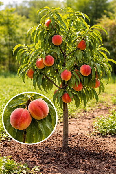 çilekdiyarii TAM BODUR KENDİNE VERİMLİ RED ELEGANT ŞEFTALİ FİDANI AÇIK KÖK
