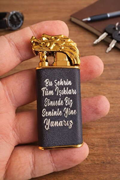 mrchediyesepeti Hediye Çakmak Kişiye Özel İsim Yazılı ve Mdf Tasarım Kutulu N...