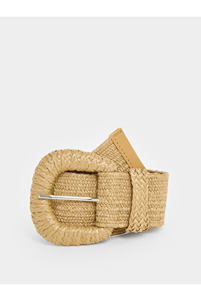 Styli حزام منسوج بلون الكاكي