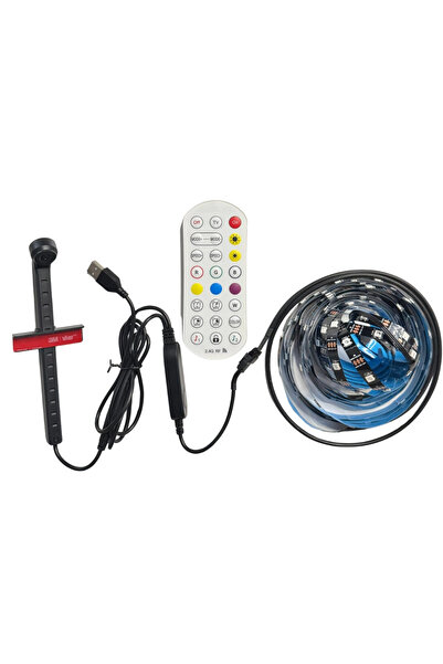 POWERR LED AYDINLATMA 3.8 Metre 5V TV Arkası Kameralı Rgb Şerit Led Tv renkle...