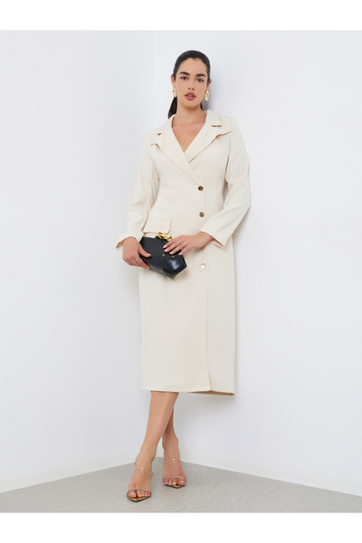 Styli Women Off-White Blazer Midi Dress