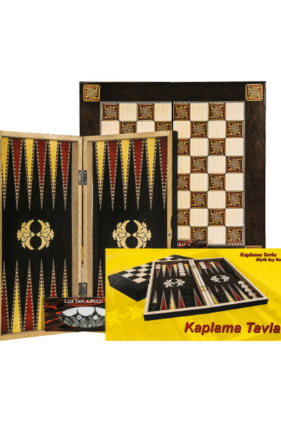 Kaplamacı Joc de table din lemn cu puluri din plastic si zaruri