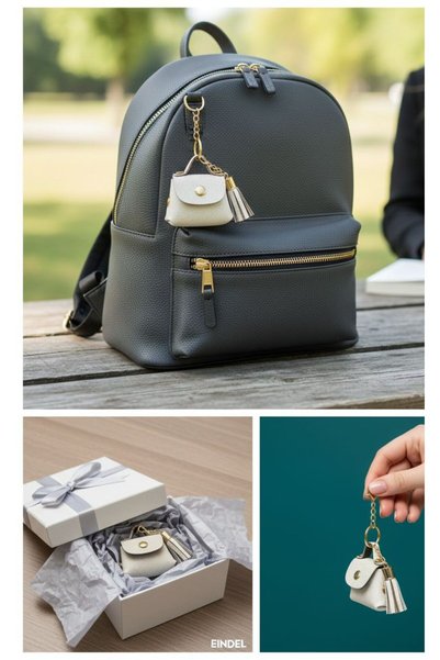 pololiza Glitter Bag Charm Mini Wallet / Multi-Purpose Luxury Keychain and Bag Strap Ornament Bag Accessory