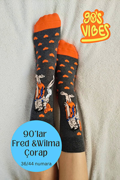 Corapcin جوارب كرتونية بنمط قلب فريد وويلما من العصر الحجري في التسعينيات - 3...
