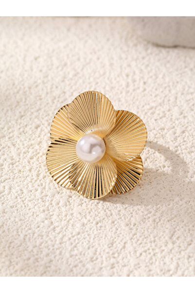 Take Two By Styli Flower Faux Pearl Embellished Ring