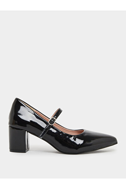 Take Two By Styli Women Black Patent Leather Mary Jane Shoes