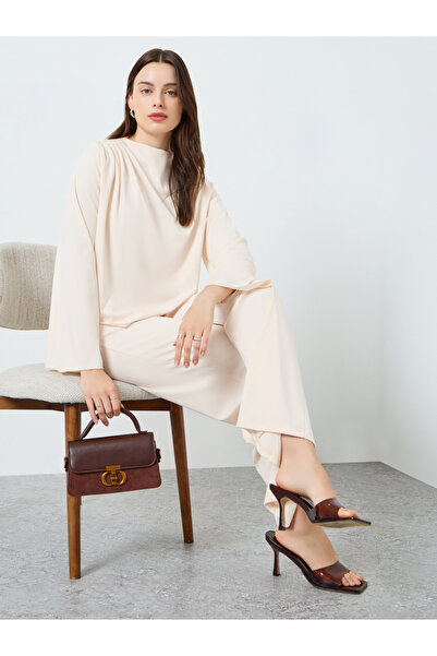 Styli Solid Loose-Fit Top and Wide Leg Pants Set