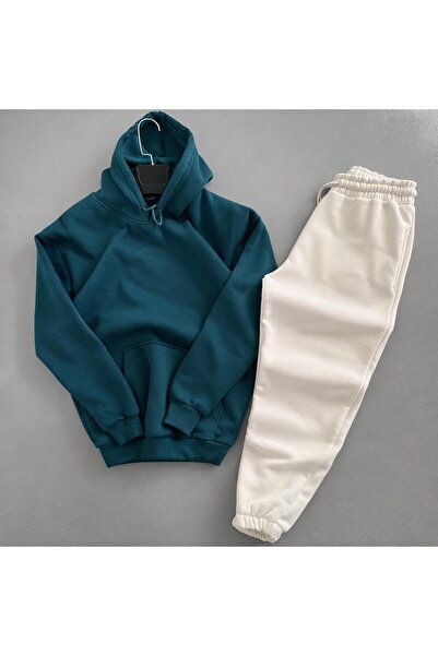 WENMİNG Set de trening pentru bărbați, din bumbac cu textura moale, cu 3 fire, cu textura moale, tricou