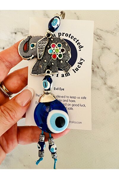 Talia&Talia سلسلة مفاتيح مطرزة بعين الفيل الشريرة