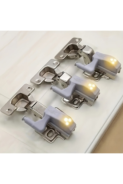 TPT Dolap Kapak İçi LED Menteşe Işığı – Pilli, Otomatik Aç/Kapa, Basmalı Düğm...