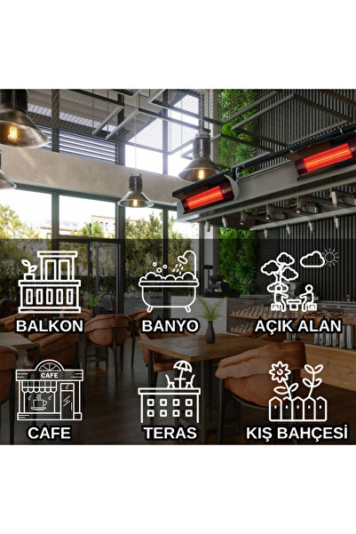 Sunstar Elektrikli Halojen Isıtıcı Soba – IP67 – İç/Dış Mekânlar – Kumandalı/Kumandasız