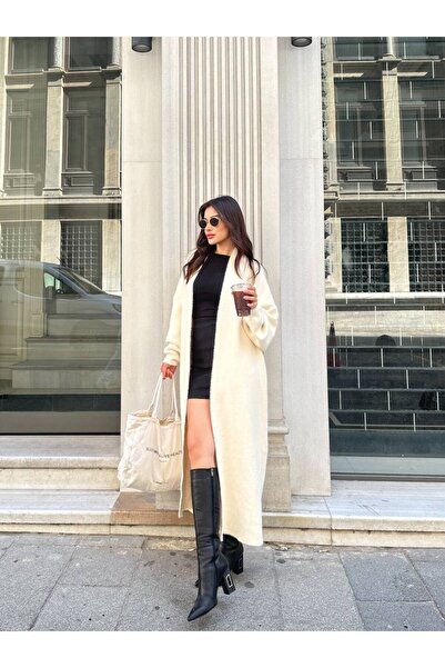 Abalı Yeni sezon triko üzün maxi hırka,sakal yün, Alhawi Aslan model