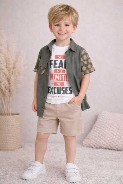 çelik kids Комплект риза и шорти за момчета