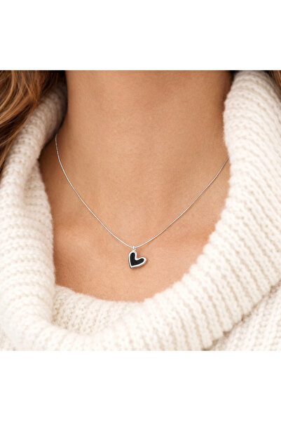 Bittox قلادة نسائية بسلسلة فضية بتصميم قلب - نماذج قلوب متنوعة
