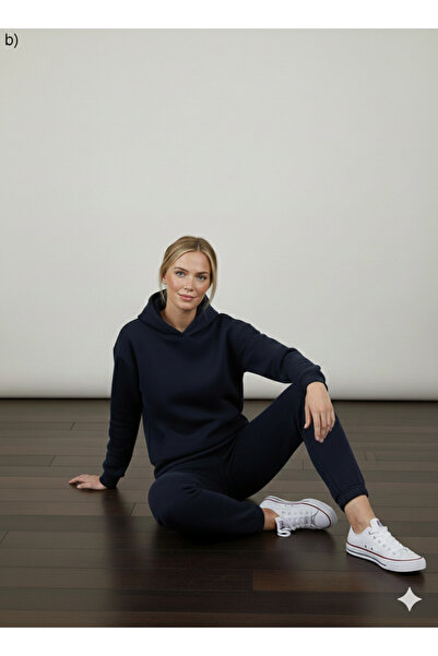 LUMİZA Combed Cotton Women & Men Unisex Hooded Tracksuit Set - Casual Sport H...