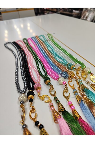 semazen 10 Pieces of Gift-Vavli Glass Prayer Beads with Mixed Tassels, 99 Beads