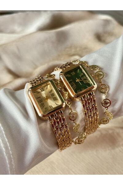 D&Z ACCESSORİES Gold Vintage Görünümlü Dikdörtgen Kasa Kadın Kol Saati | Old ...