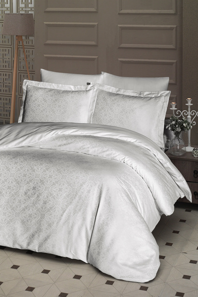 First Choice Lamone 100% Cotton Satin 200 Tc (80 Thread) Jacquard Double Duve...