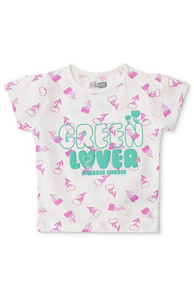 ebebek Hello Baby HelloBaby Kız Bebek Tshirt Süprem Bisiklet Yaka Kısa Kol