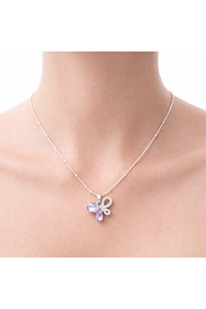 Bittox Women's Colorful Stone Butterfly Figured Steel Necklace-Trendy and Sty...