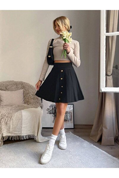 Abalı Yeni sezon kışlık mini triko etek Alhawi Hiyrat model