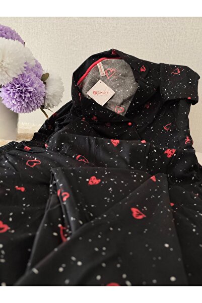 Pijamoni Süet Kumaş Önü Düğmeli Uzun Kollu Kadın Pijama Takımı S/M-L-XL-2XL