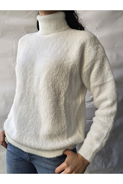 Pelinin Butiği Kadın Boğazlı Yaka Yumuşak Dokulu Sakal Kazak