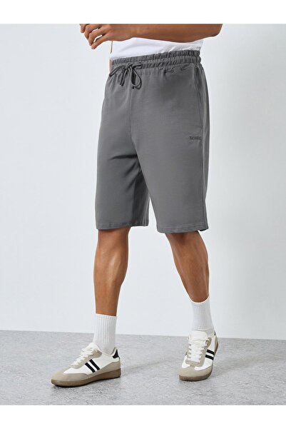 Styli Men Grey Terry Shorts with Drawstring
