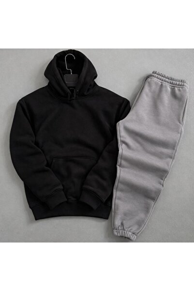 WENMİNG Set de trening pentru bărbați, din bumbac cu textura moale, cu 3 fire, cu textura moale, tricou